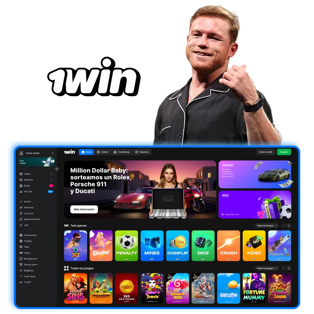 Plataforma 1win Argentina con apuestas y casino.
